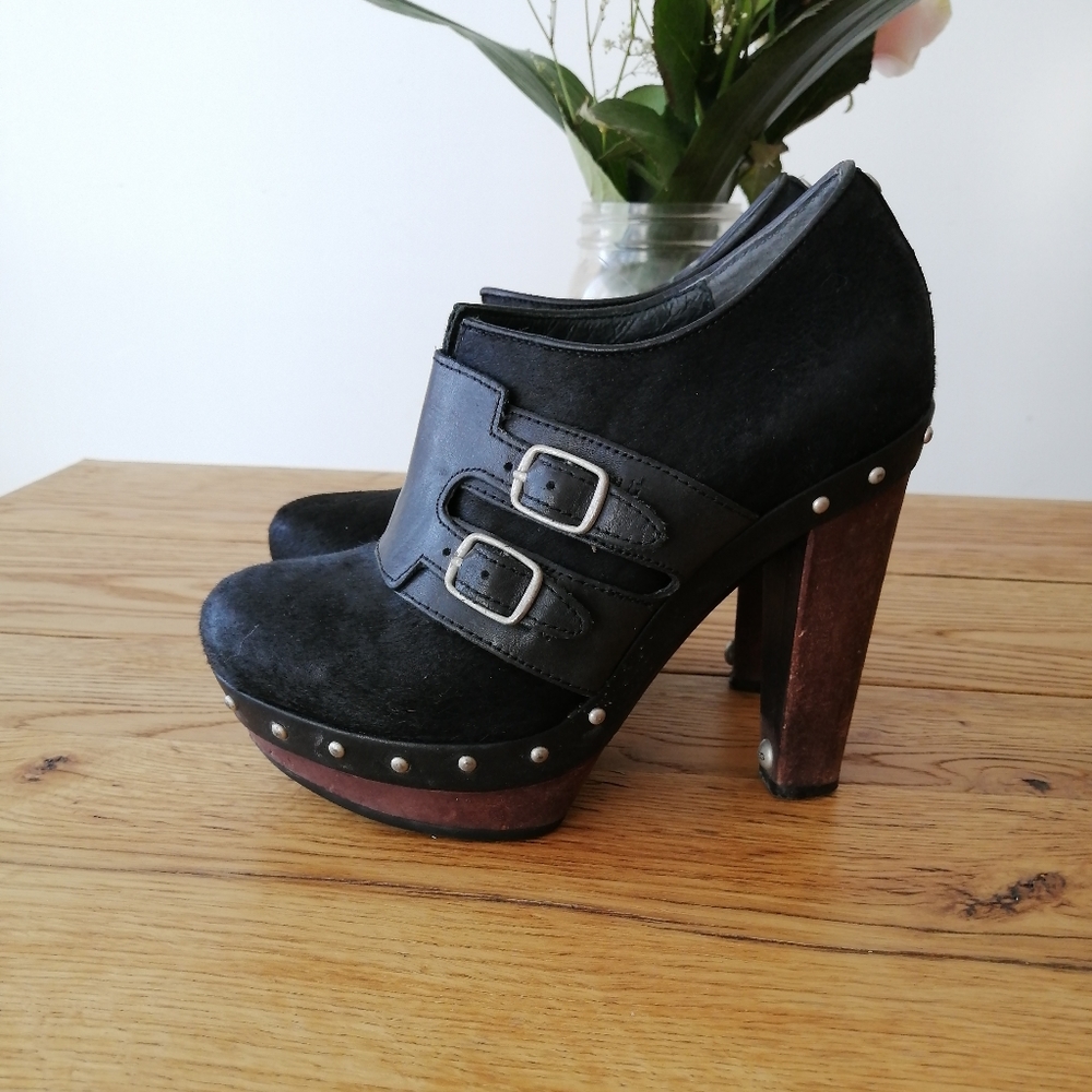 UGG wood heel booties size 6